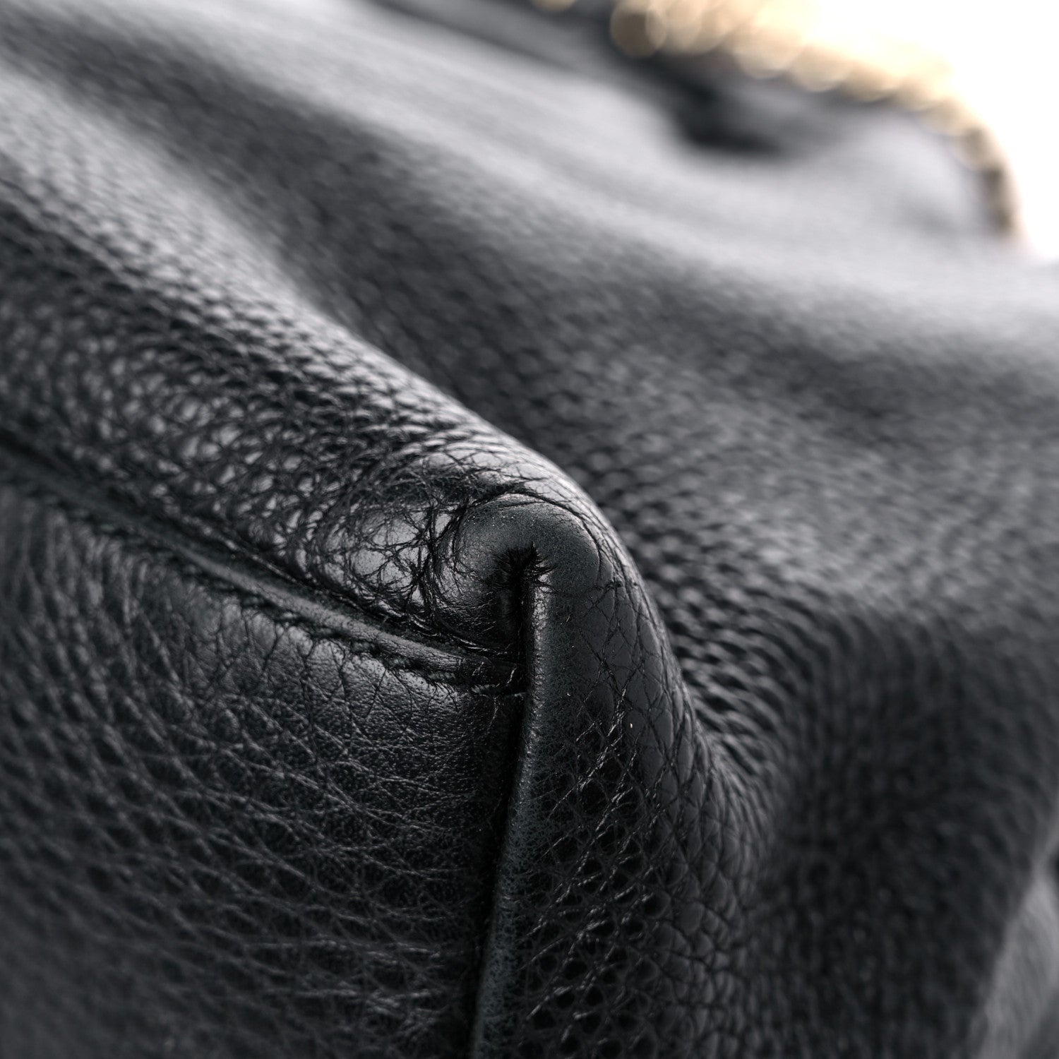 Gucci Pebbled Calfskin Medium Soho Chain Shoulder Bag Black 9 of 15