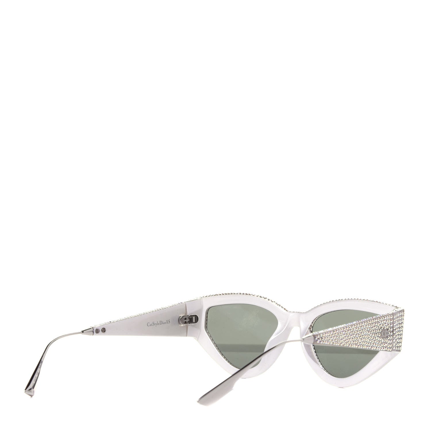 Christian Dior Acetate Crystal CatStyleDior1S Sunglasses Silver 4 of 10