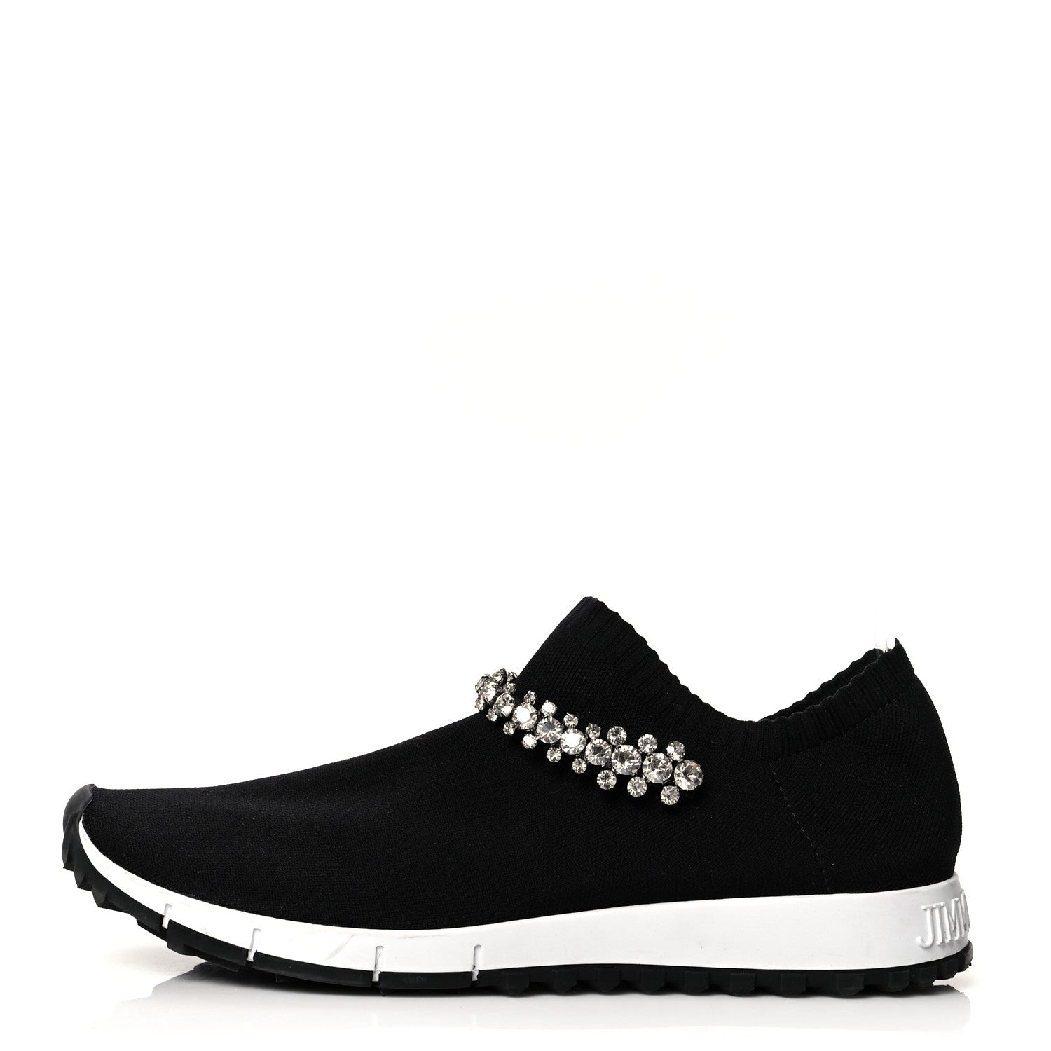 Jimmy Choo Knit Crystal Verona Sneaker 38.5 Black 1 of 7