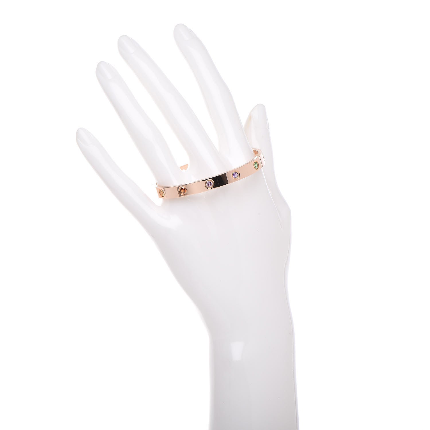 Cartier 18K Pink Gold Sapphire Garnet Amethyst LOVE Bracelet 16 2 of 7