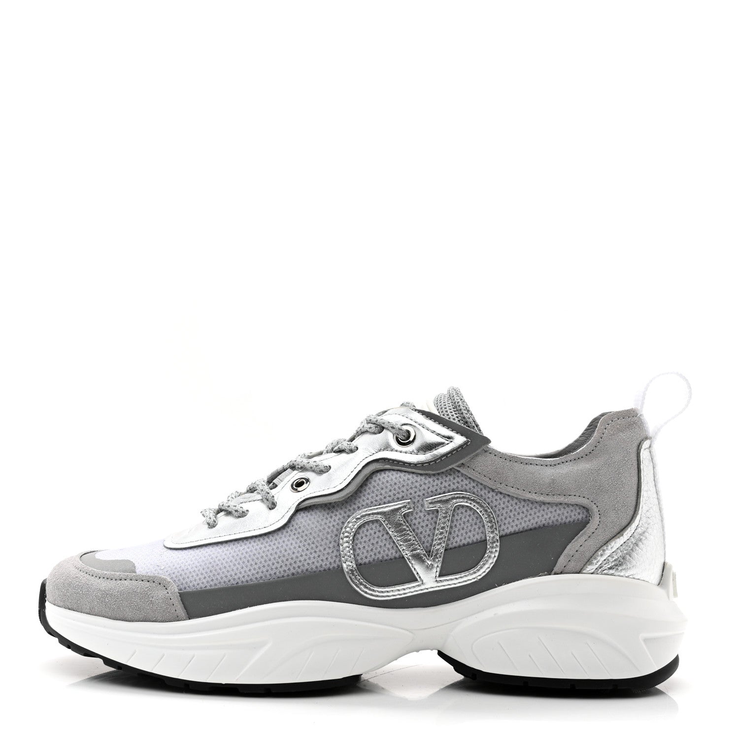 Valentino Garavani Suede Mesh Womens Shegoes Sneakers 38.5 Pastel Grey 1 of 11