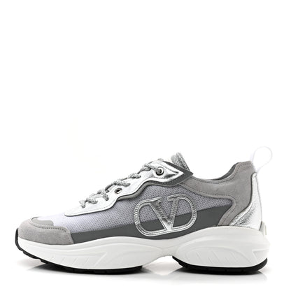 Valentino Garavani Suede Mesh Womens Shegoes Sneakers 38.5 Pastel Grey 1 of 11