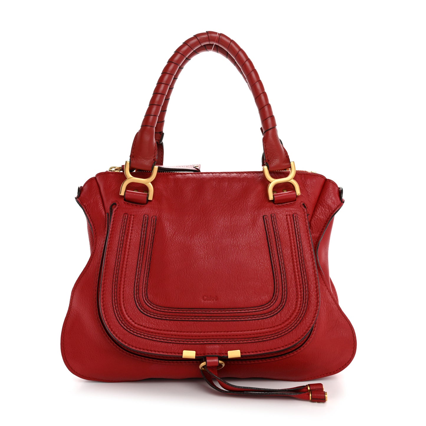 Calfskin Medium Marcie Satchel Ruby