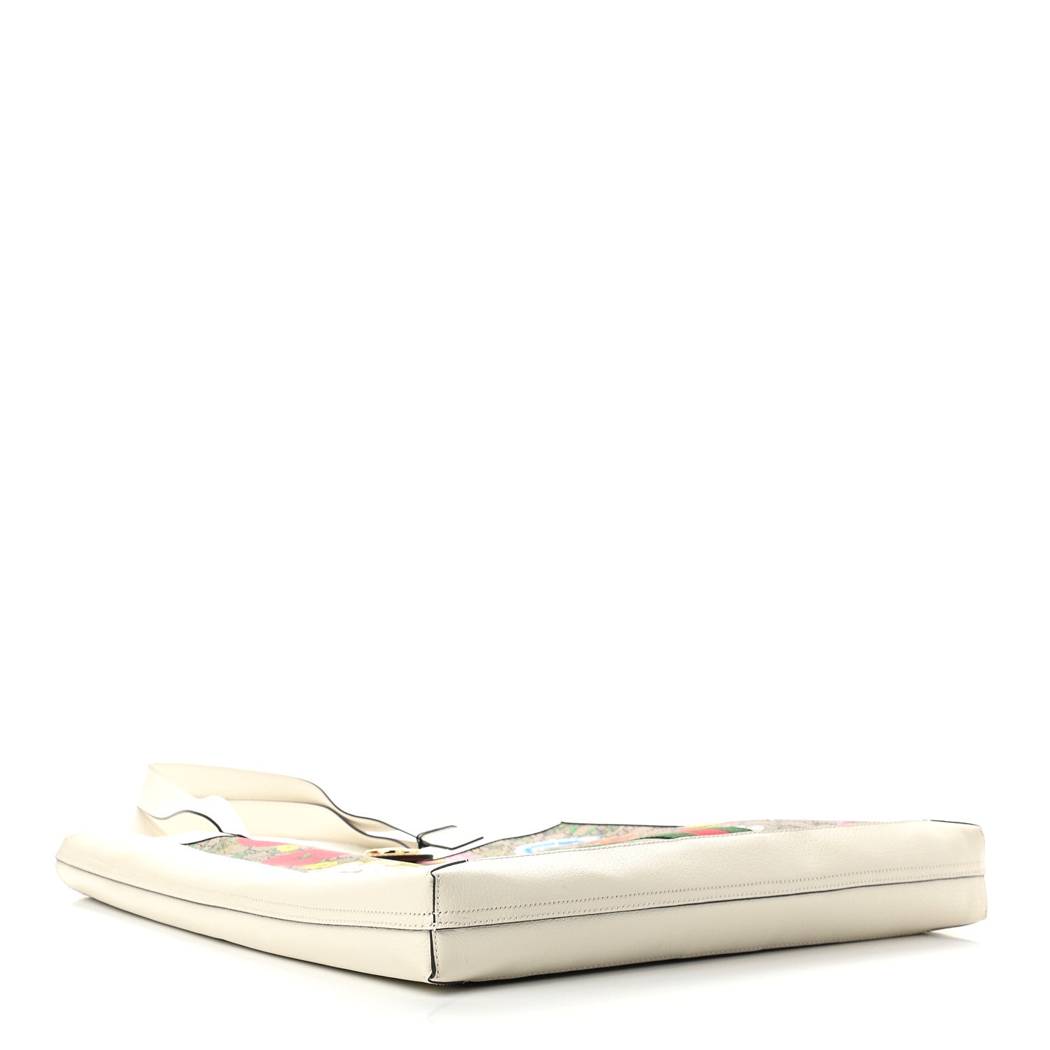 Gucci GG Supreme Monogram Flora Web Ophidia Vertical Shopping Tote White 5 of 10