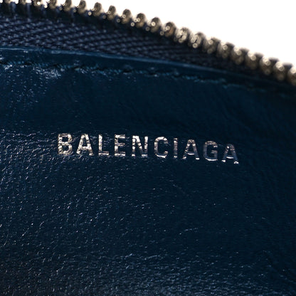 Balenciaga Grained Calfskin Logo Large Cash Long Coin Card Holder Petrol Blue White 6 of 8
