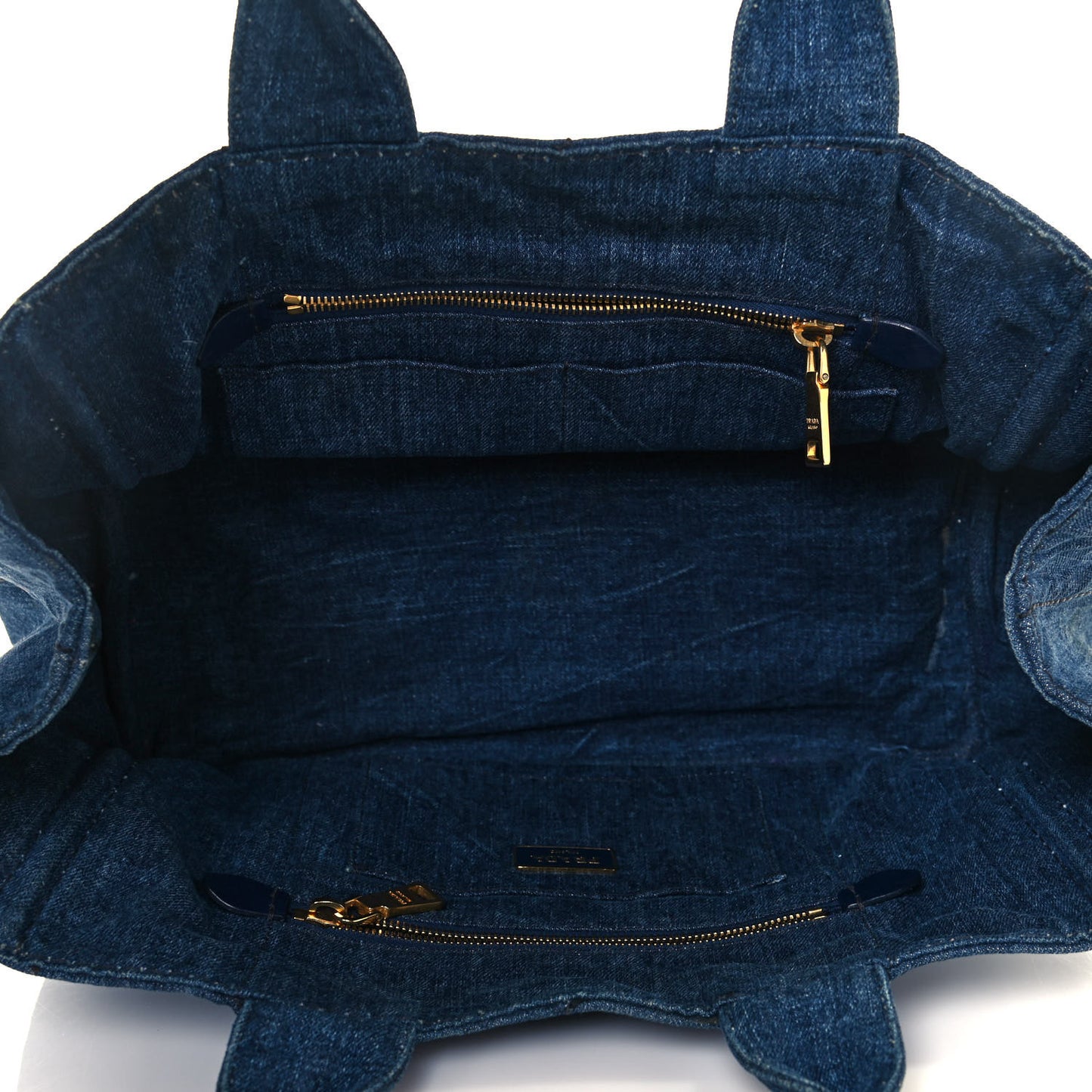 Denim Logo Tote Bleu