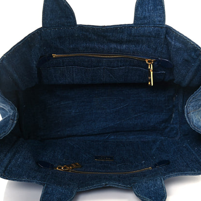 Prada Denim Logo Tote Bleu 8 of 14