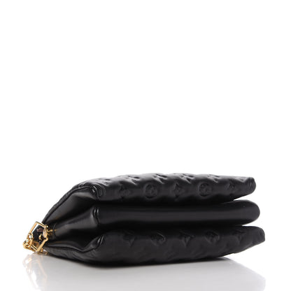 Louis Vuitton Lambskin Embossed Monogram Coussin PM Black 4 of 9