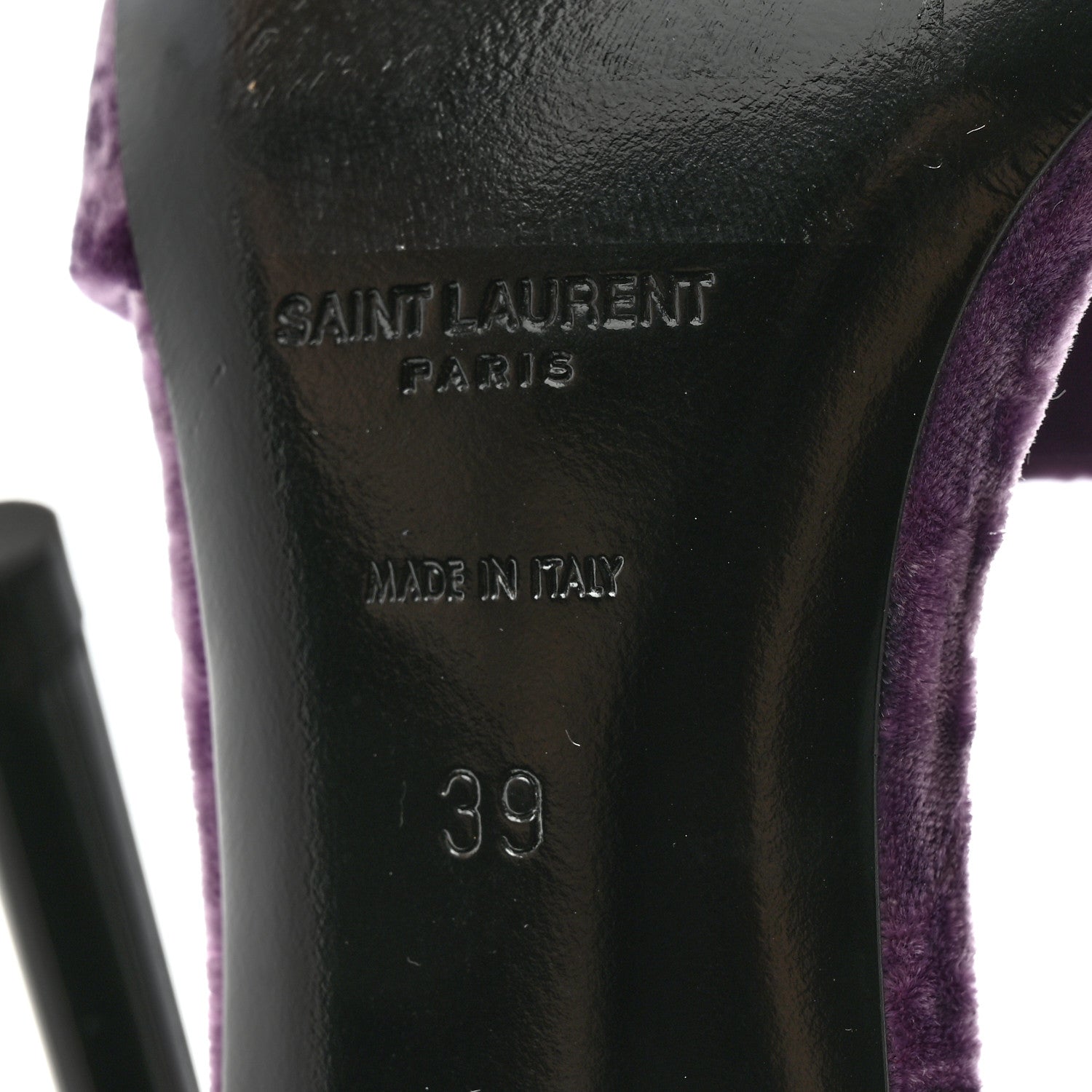 Saint Laurent Velvet Baliqua 105 Mule Sandals 39 Malva 8 of 9