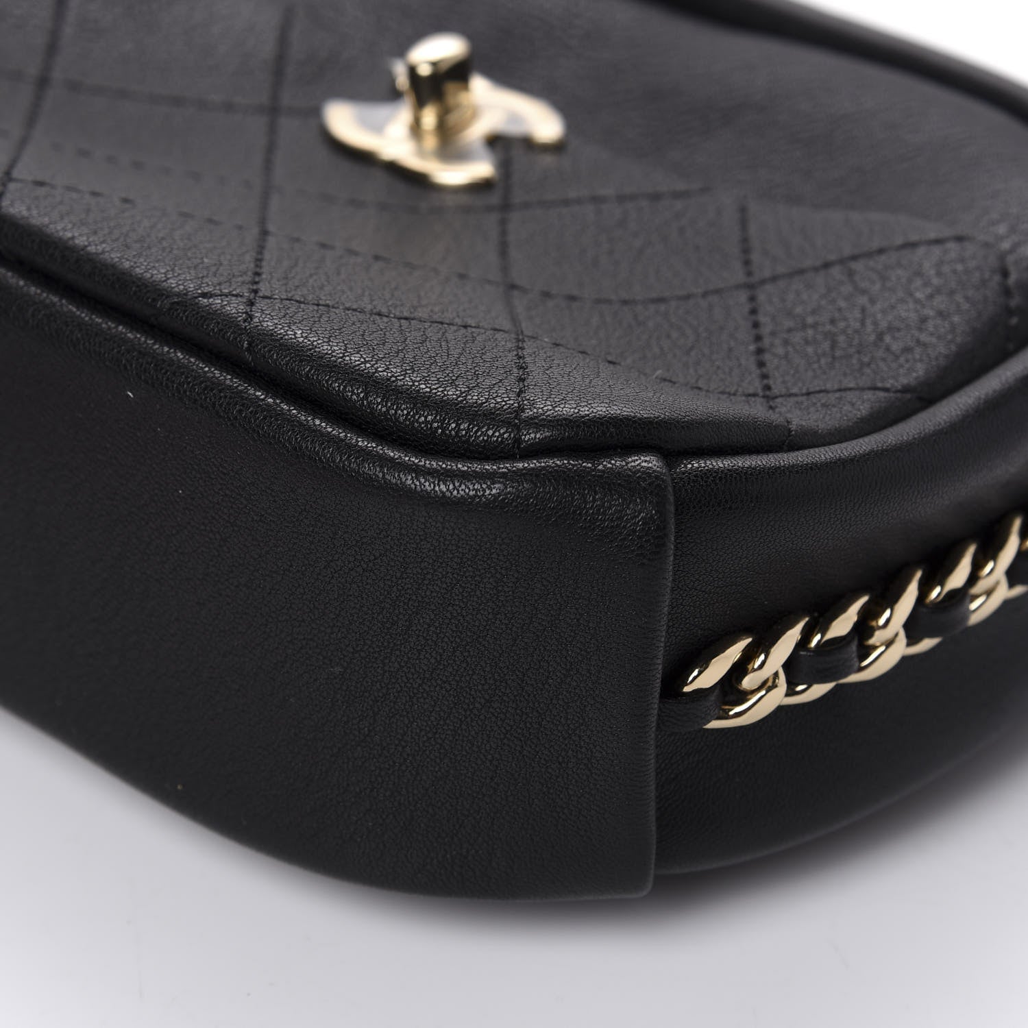 Chanel Goatskin Quilted Small Casual Trip Camera Case Black 7 of 11