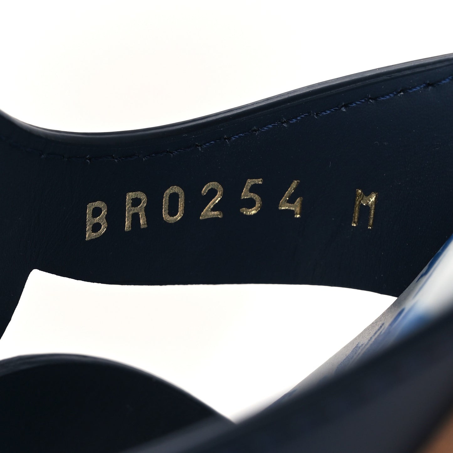 Calfskin Bloom LV Isola Flat Sandals 38 Navy