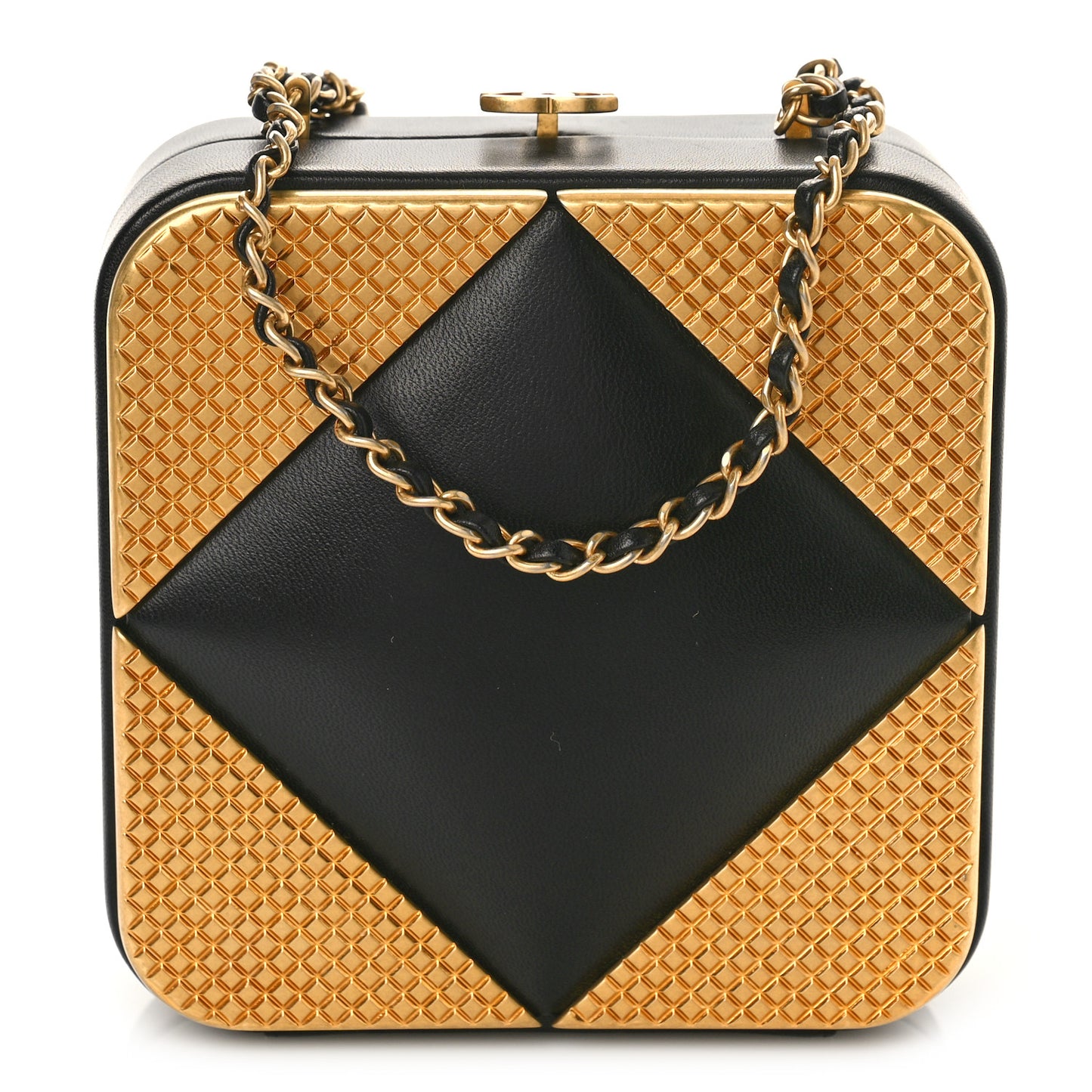 Lambskin Mini Evening Bag Black Gold