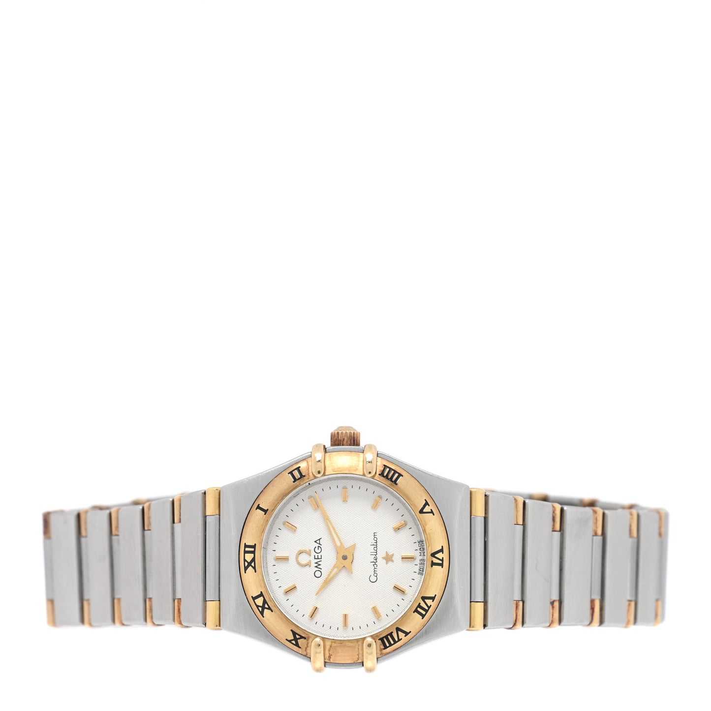 Stainless Steel 18K Yellow Gold 22mm Constellation Quartz Watch White 1362.30