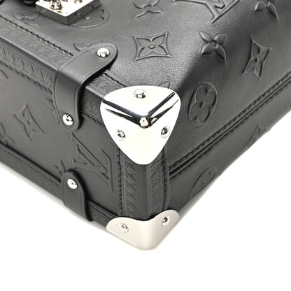 Louis Vuitton Calfskin Debossed Monogram Side Trunk Black 8 of 9