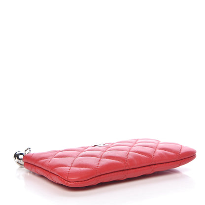 Chanel Lambskin Small Ground Control Cosmetic Case Dark Red 4 of 8
