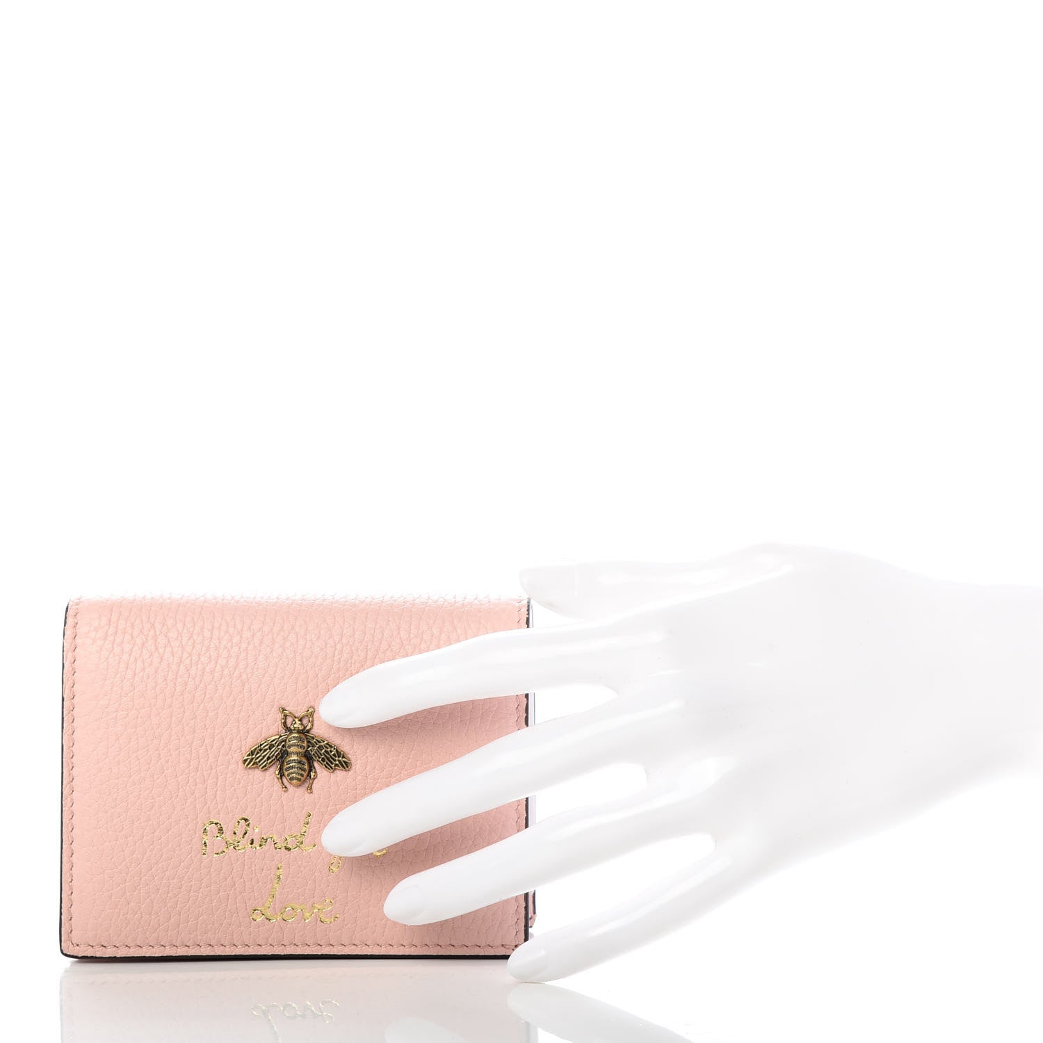 Gucci Cellarius Calfskin Blind for Love Animalier Card Case Perfect Pink 2 of 7