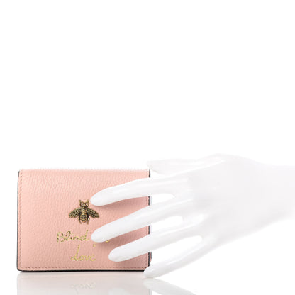 Gucci Cellarius Calfskin Blind for Love Animalier Card Case Perfect Pink 2 of 7