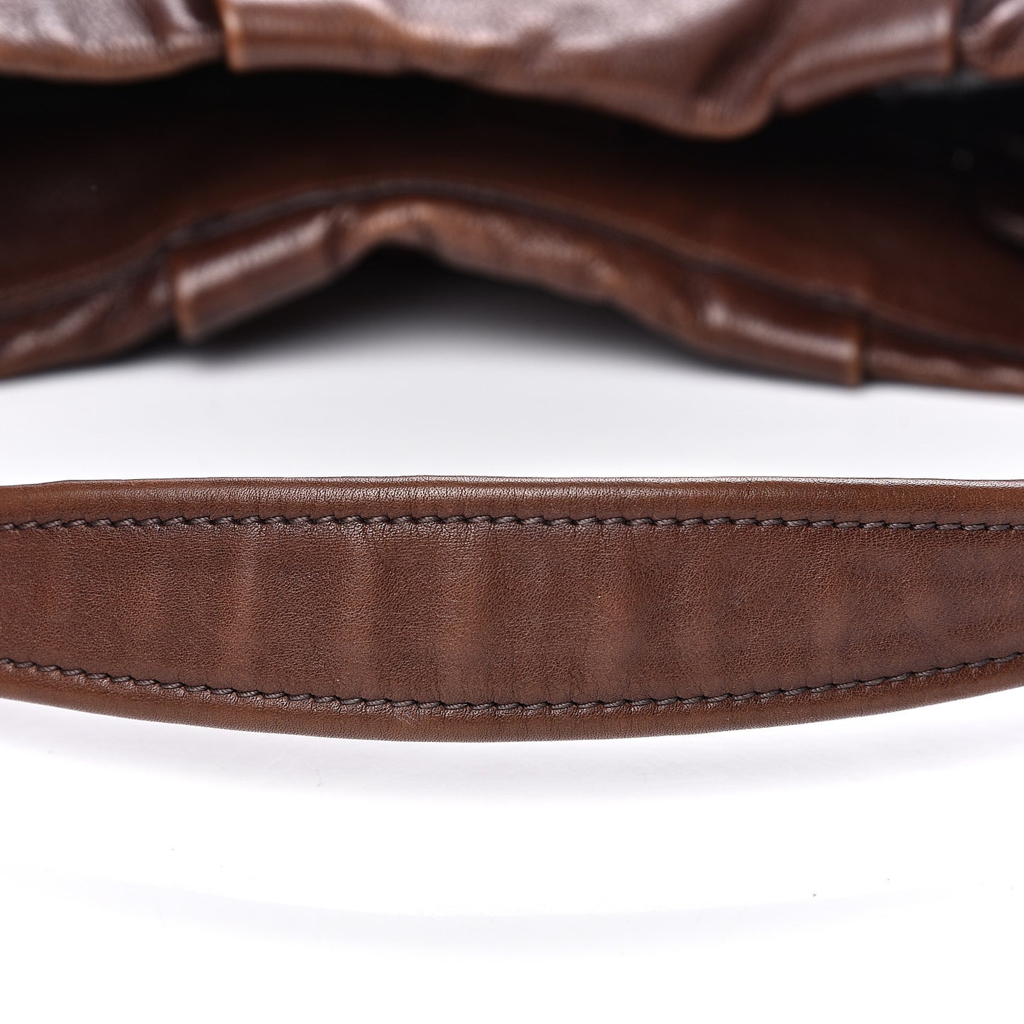 Soft Calf Pleated Two Pocket Hobo Bruciato