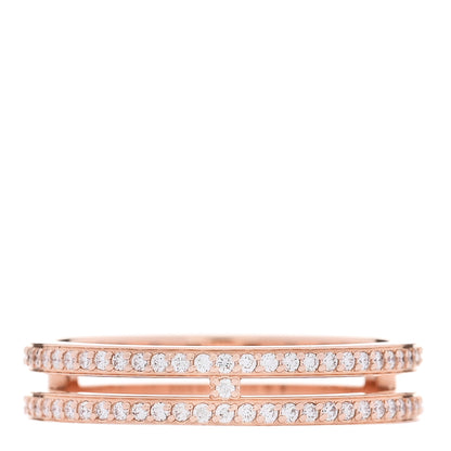 Hermes 18K Rose Gold Diamond Ariane Wedding Band Ring 51 5.75 3 of 6