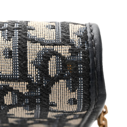 Christian Dior Oblique DiorAddict Wallet On Chain Clutch Navy Blue 13 of 15
