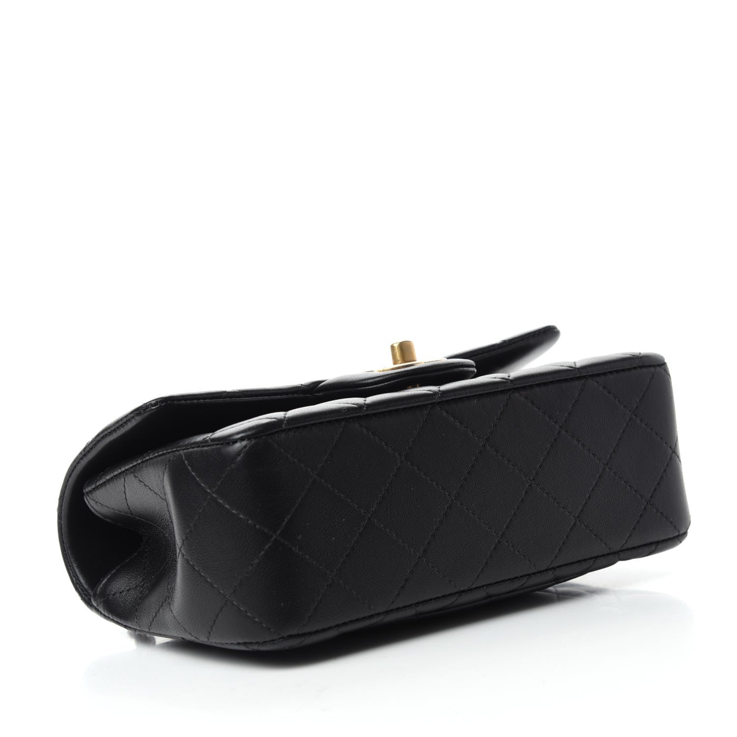 Chanel Lambskin Quilted Mini Top Handle Rectangular Flap Black 4 of 10