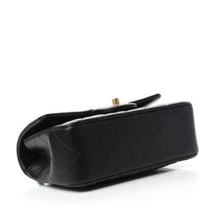 Chanel Lambskin Quilted Mini Top Handle Rectangular Flap Black 4 of 10