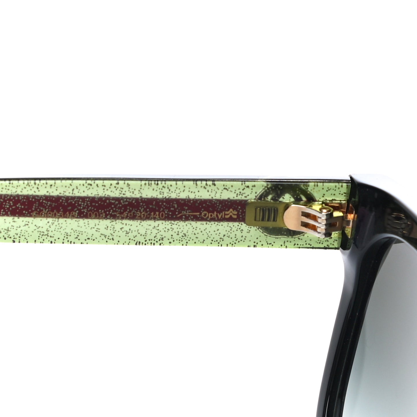 Acetate Square Frame Web Glitter Sunglasses GG0034S Black Green