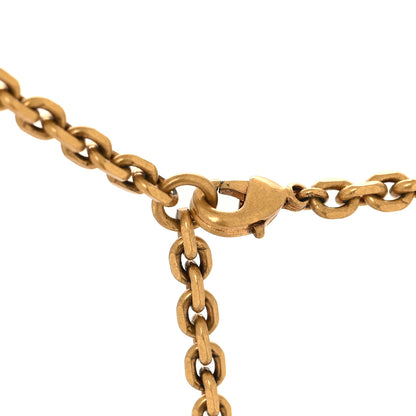 Christian Dior Metal D Letter Necklace Aged Gold 4 of 5