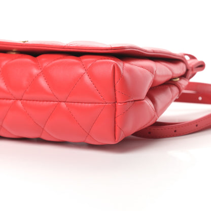 Balenciaga Nappa Calfskin Quilted Medium Touch B Shoulder Bag Bright Red 10 of 11