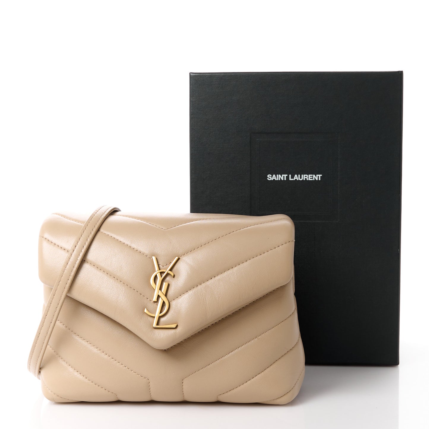 Calfskin Y Quilted Monogram Toy Loulou Crossbody Bag Dark Beige