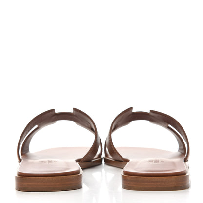 Hermes Box Calfskin Oran Sandals 38.5 Gold 7 of 11