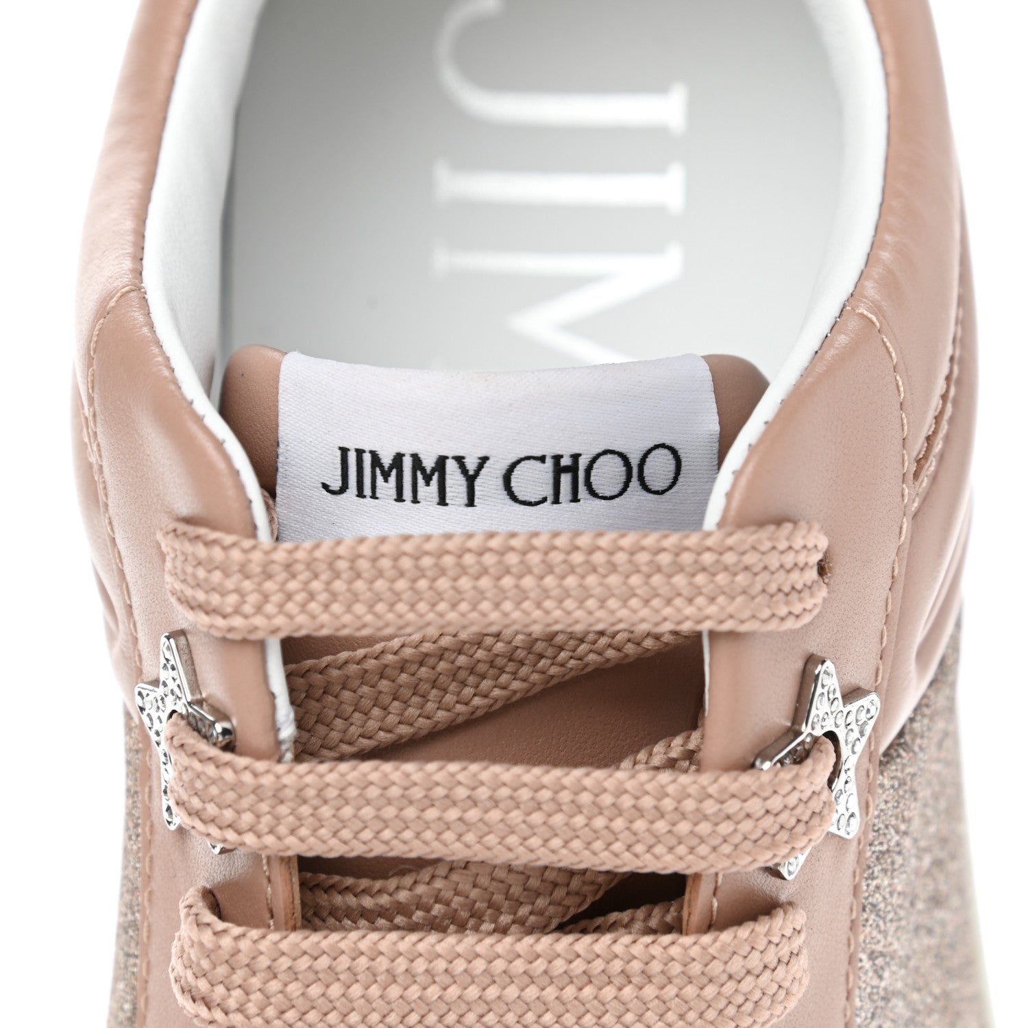 Jimmy Choo Calfskin Glitter Hawaii Sneakers 37 Ballet Pink 7 of 9