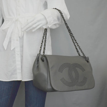 Chanel Lambskin Studded Flap Gray 2 of 10