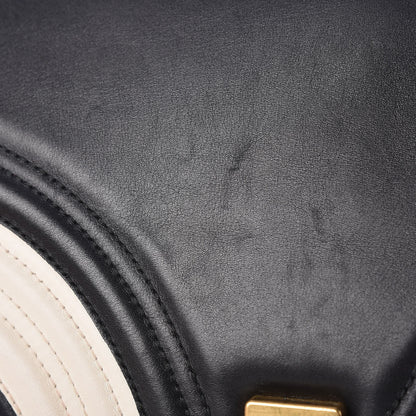 Gucci Calfskin Matelasse Medium GG Marmont Shoulder Bag Black White 11 of 13