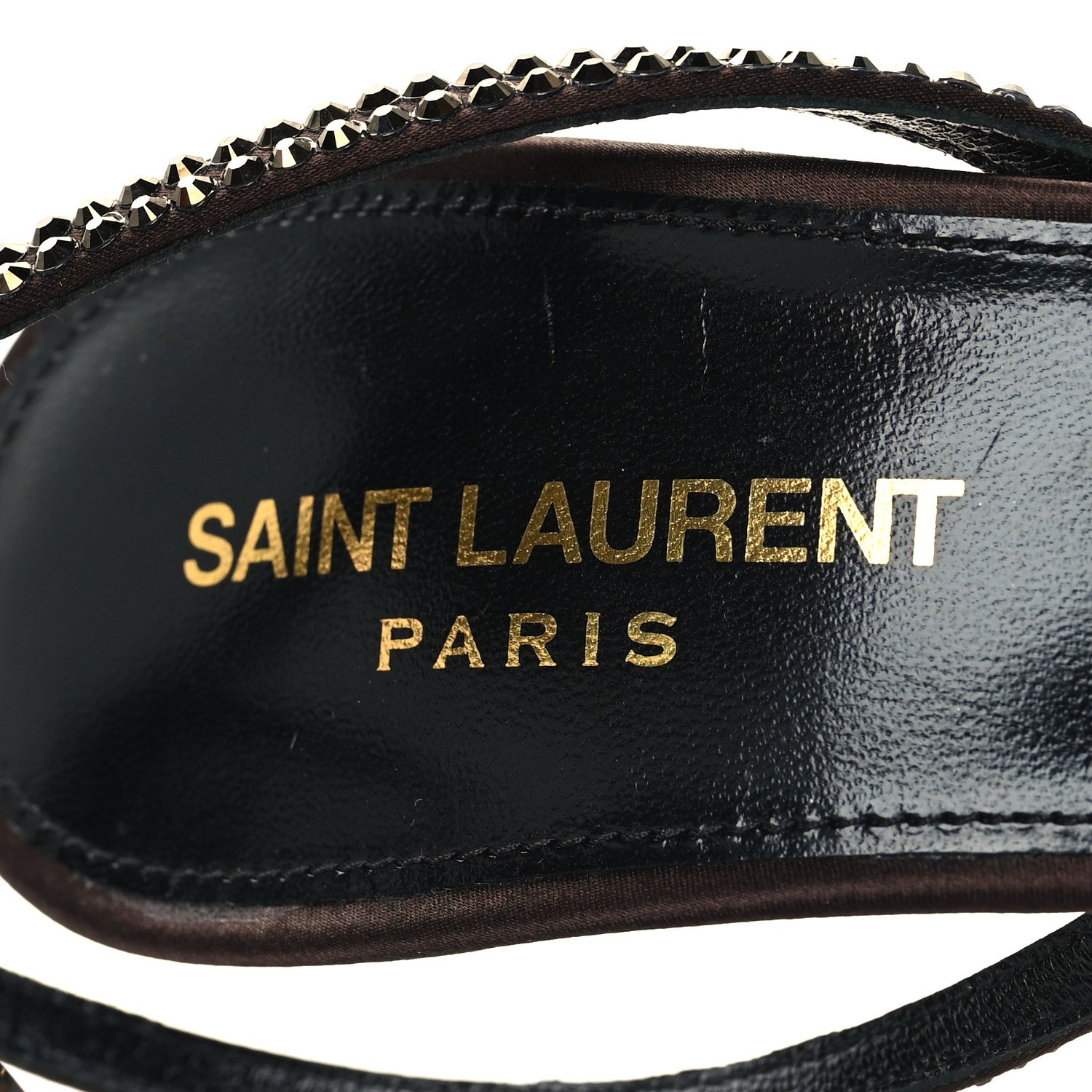 Saint Laurent Satin Crystal Ava 105 Sandals 37 Amaranth 7 of 8
