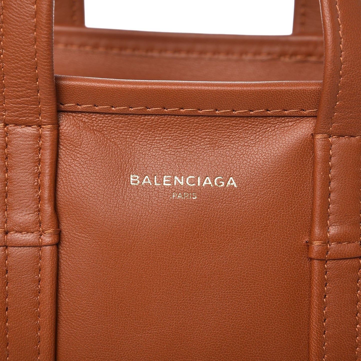 Agneau XS Bazar Shopper Tote Marron Fauve