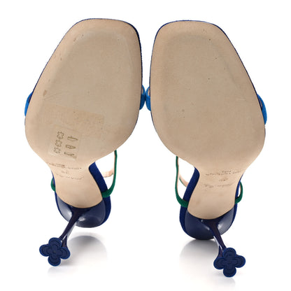 Louis Vuitton Suede Goatskin Blossom Sandals 38 Blue 5 of 8