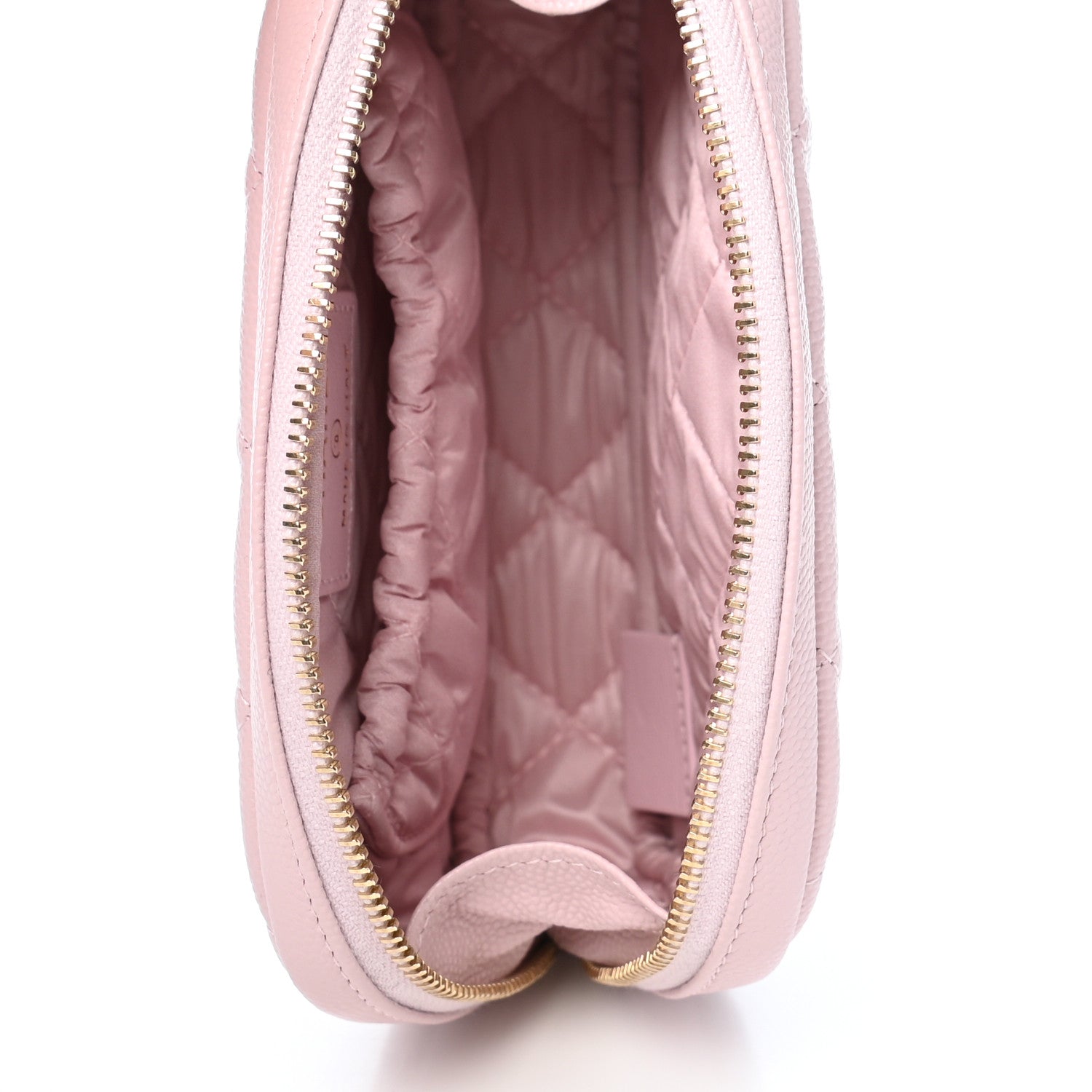 Chanel Caviar Quilted Small Curvy Pouch Cosmetic Case Light Pink 5 of 8