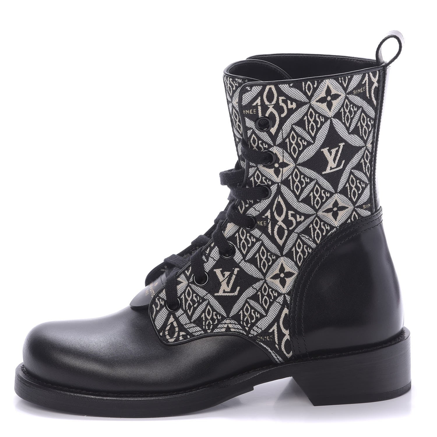 Louis Vuitton Jacquard Calfskin Since 1854 Metropolis Flat Ranger Boot 38.5 Gray 1 of 9