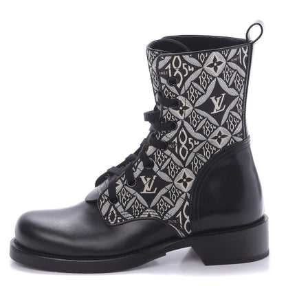 Louis Vuitton Jacquard Calfskin Since 1854 Metropolis Flat Ranger Boot 38.5 Gray 1 of 9