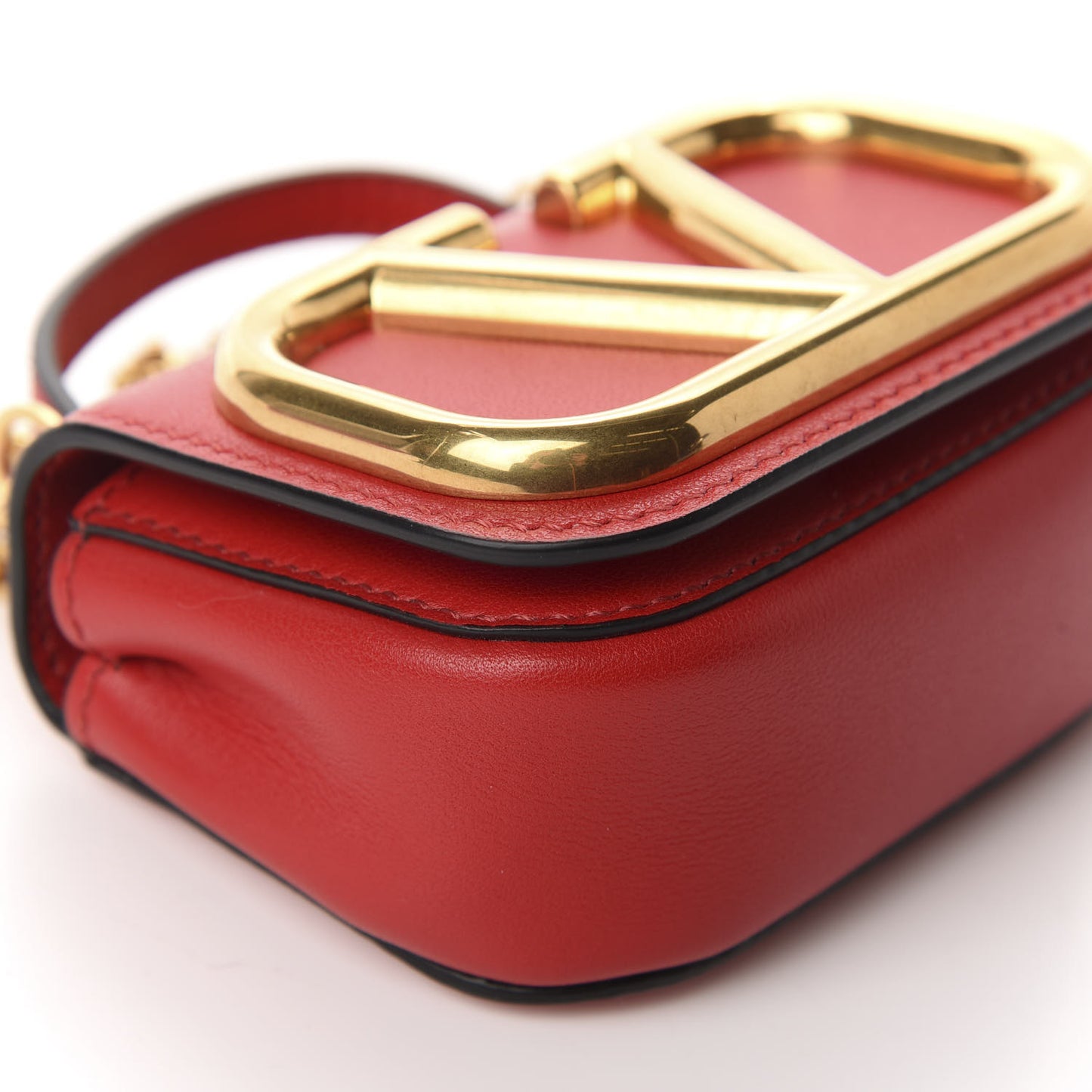 Calfskin Mini Supervee Crossbody Bag Rouge Pur