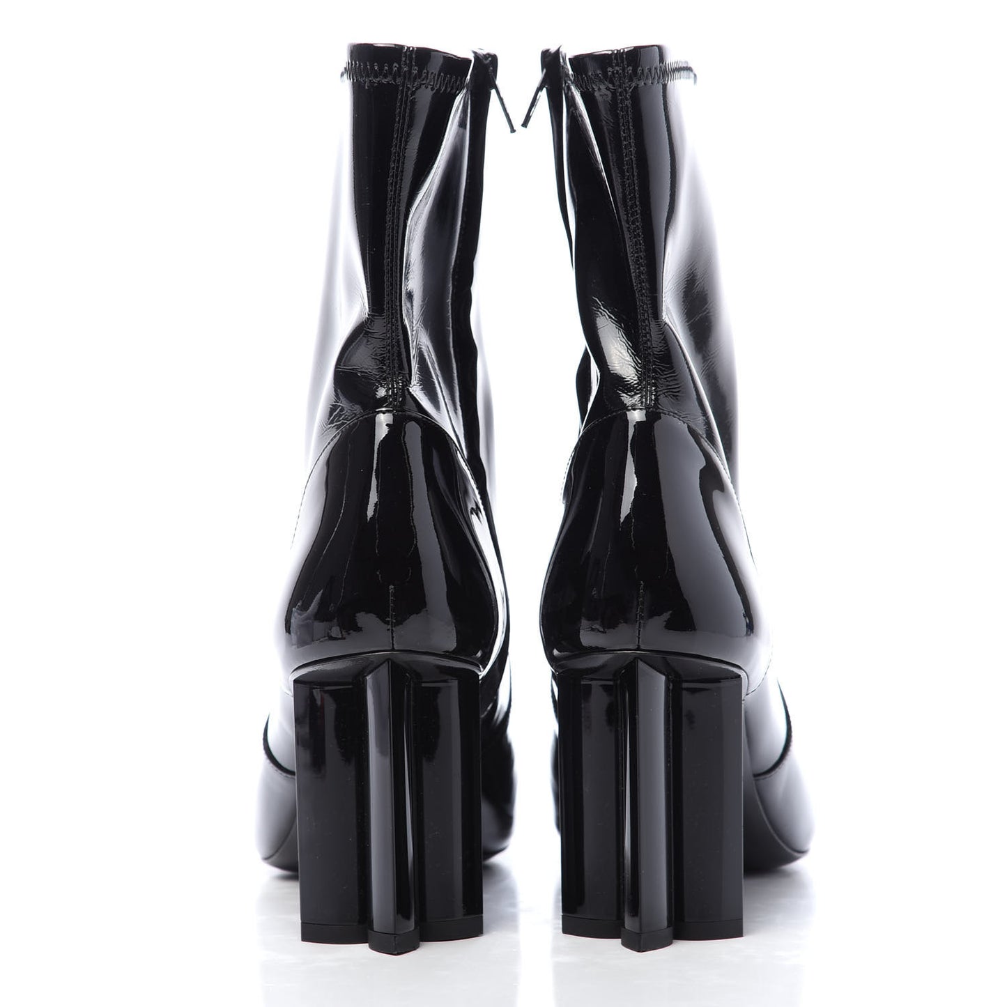 Patent Silhouette Ankle Boots 39 Black
