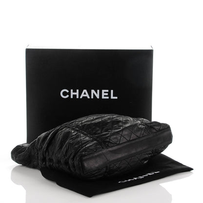 Chanel Lambskin Quilted Sharpei Shopping Tote Black 4 of 9