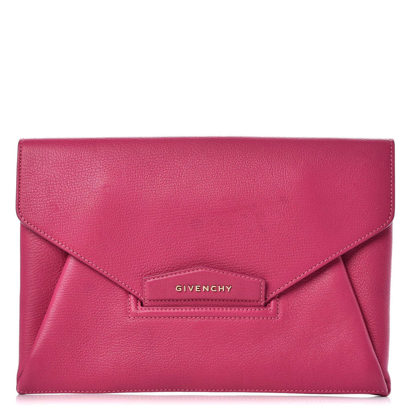Sugar Goatskin Medium Antigona Envelope Clutch Burgundy