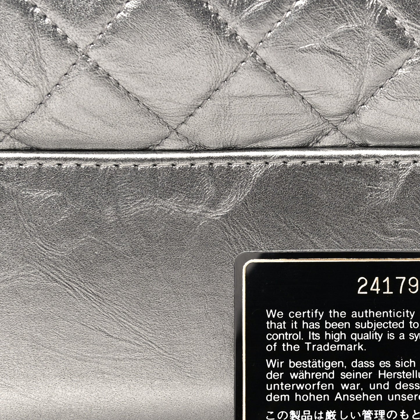 Metallic Lambskin Calfskin Quilted Medium Gabrielle Hobo Silver