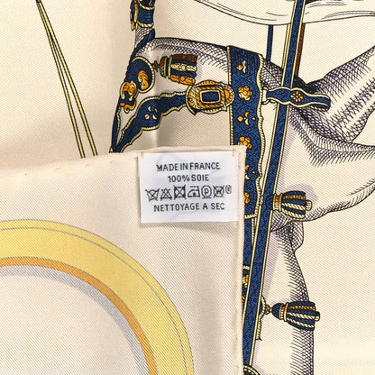 Hermes Silk Grand Apparat Forever Scarf 90 Creme Gold Multicolore 2 of 3