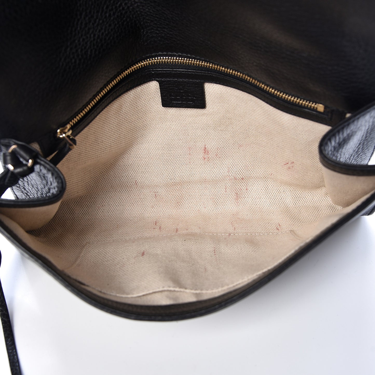 Pebbled Calfskin Medium Soho Clutch Black