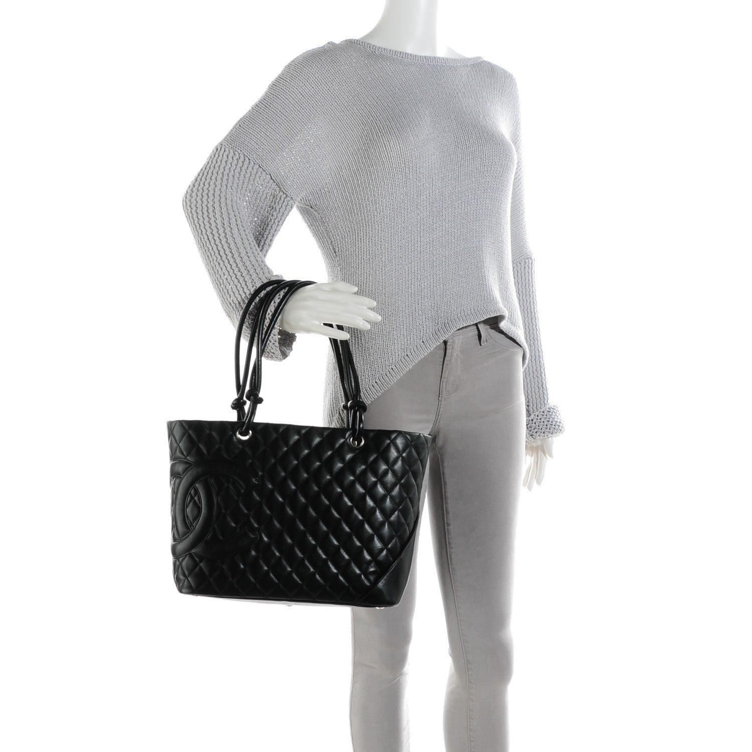 Chanel Calfskin Quilted Large Cambon Tote Black 2 of 8