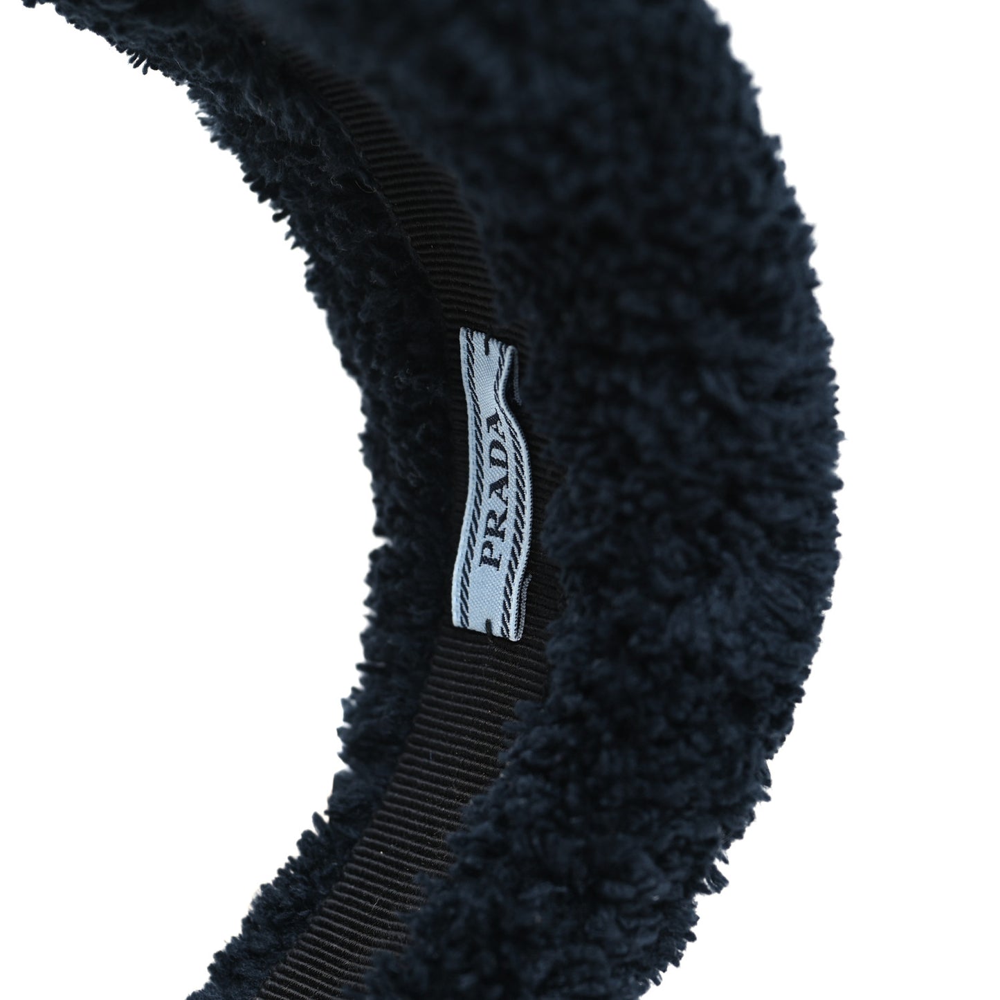 Terrycloth Logo Headband Black White