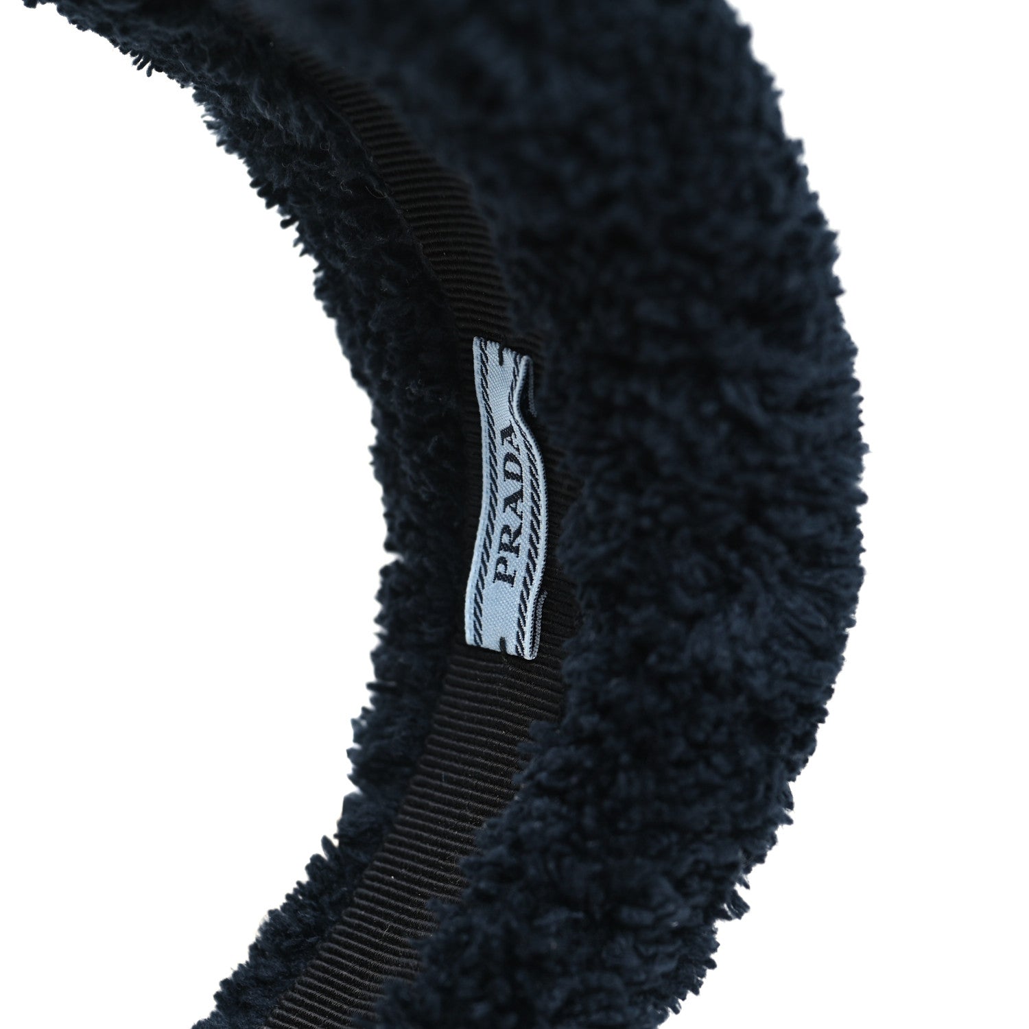 Prada Terrycloth Logo Headband Black White 5 of 6